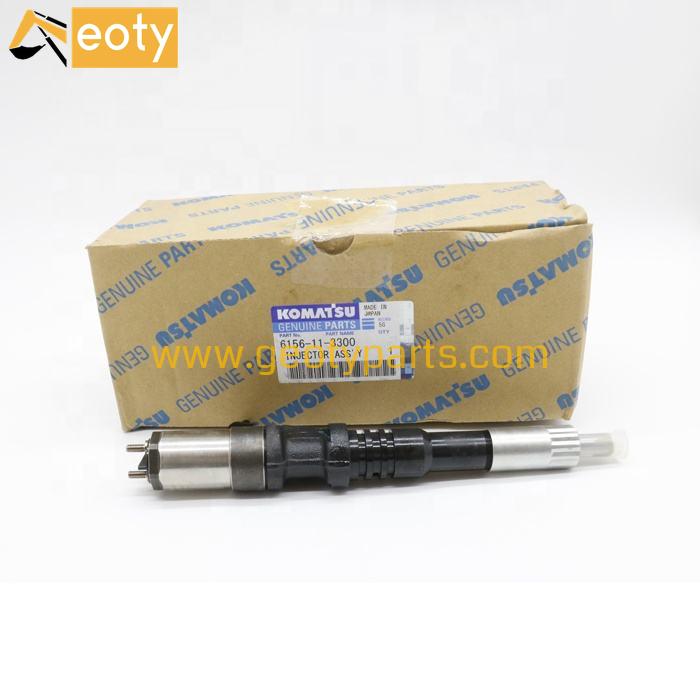 image for Komatsu PC400-7 S6D125 Fuel Injector 095000-1211 6156-11-3300 6156113300