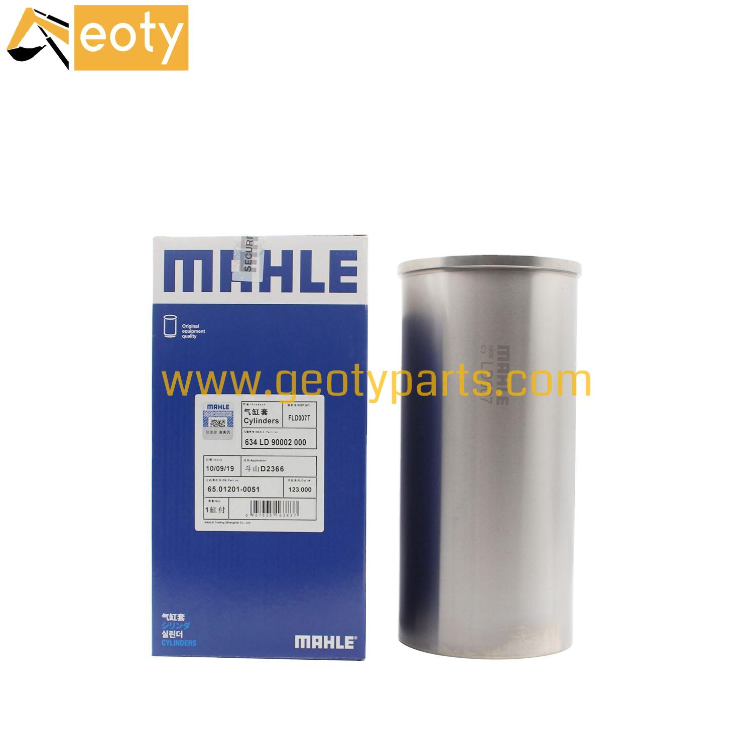 image for Genuine MAHLE 65.01201-0051 D2366 DE12T Sleeves Cylinder Liner For DOOSAN DH280-3